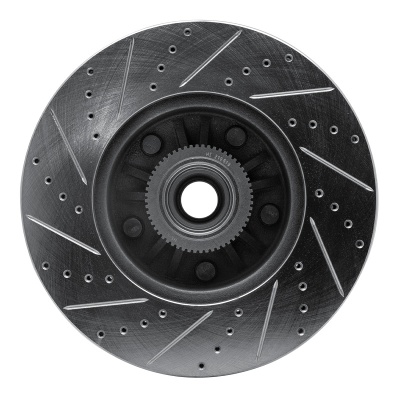 Ford E-150 Club Wagon Brake Rotor (1) - Front Right - R1 Concepts - Drilled & Slotted - Silver - `04-`06